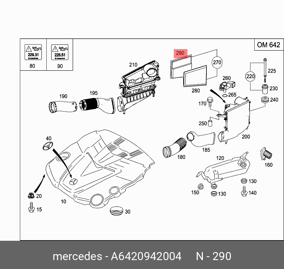 Фильтр воздушный - Mercedes A6420942004