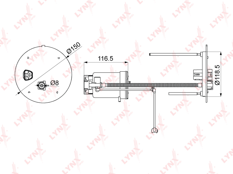 Фильтр топливный - LYNXauto LF-1070M