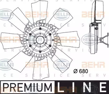 вискомуфта привода вентилятора - Behr-Hella 8MV376730121