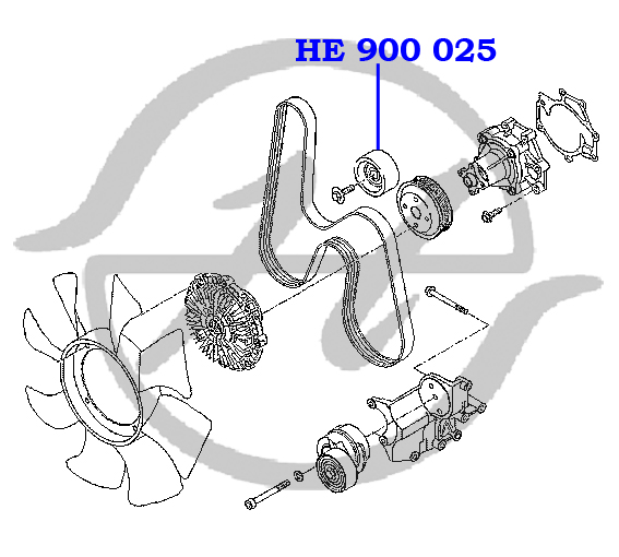 Ролик натяжителя приводного ремня - Hanse HE900025