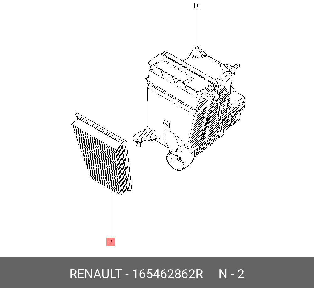 Фильтр воздушный - Renault 165462862R