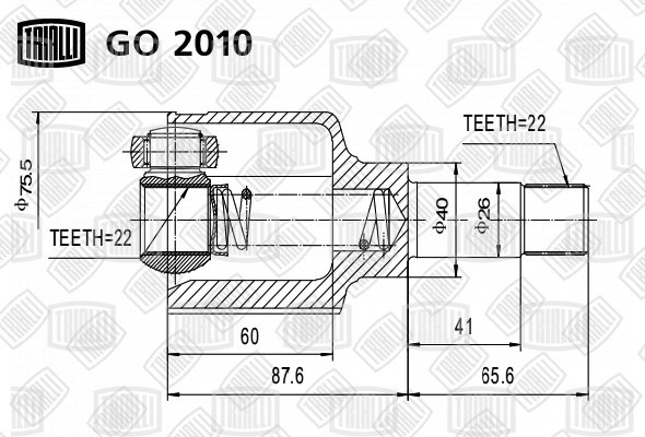 Шрус внутр. лев. для а/м Peugeot 206 (98-) | перед лев | - Trialli GO 2010