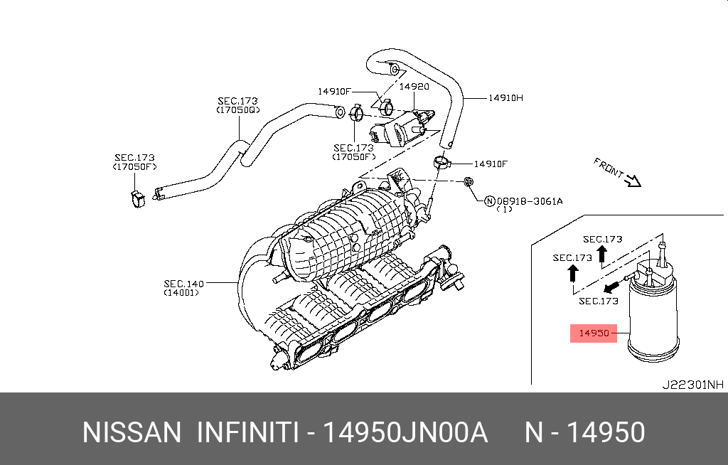 Шрус внутренний - Nissan 14950-JN00A