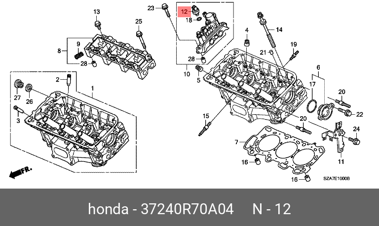 Датчик давления масла - Honda 37240-R70-A04