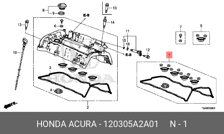 Прокладка головки блока цилиндров - Honda 12030-5A2-A01