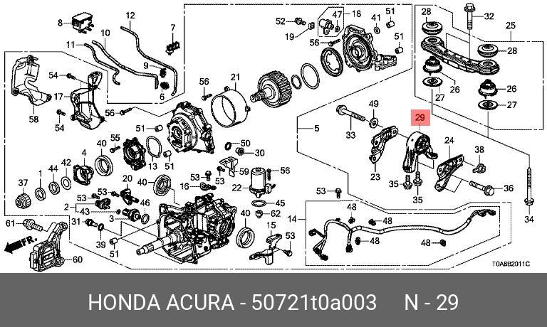 Сайлентблок - Honda 50721-T0A-003