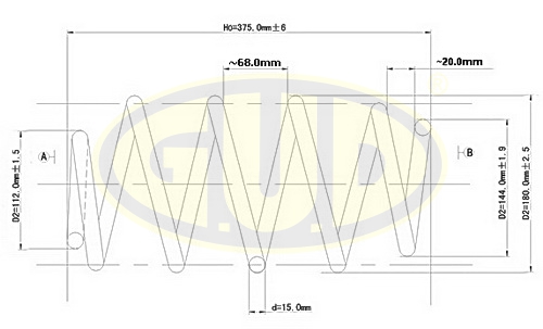 Пружина ходовой части перед. Ford  /VW Sharan/Seat Alhambra 1.8T/1.9TDi/2.0 95> - GUD GCS095030