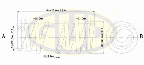 Пружина ходовой части перед. Ford Mondeo 1.6-2.0 16V 93-96 - GUD GCS027529