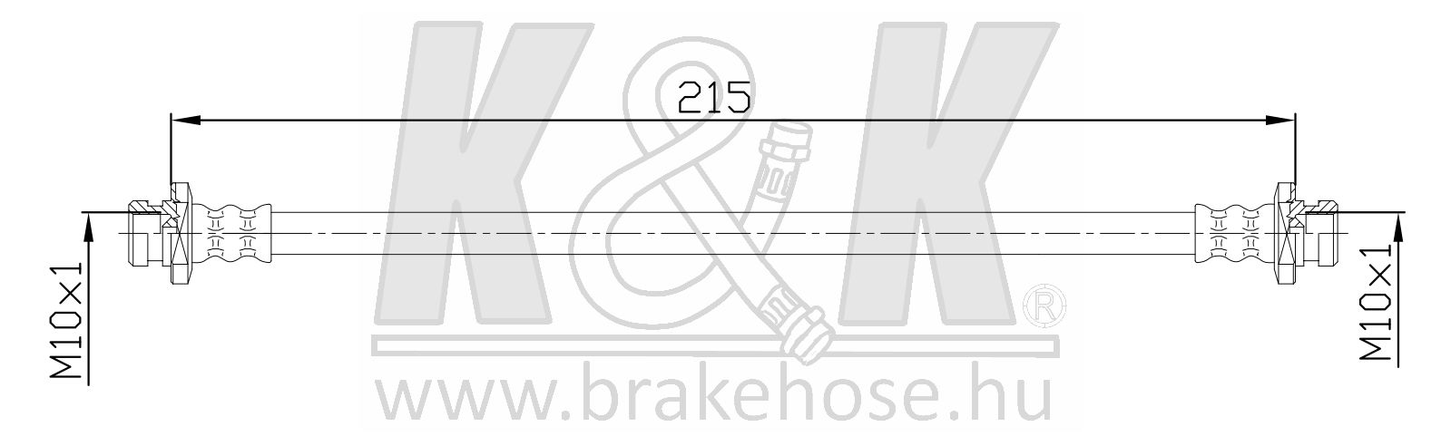 Шланг тормозной задн chevrolet: Spark 1.0, 1.2 03. - K&K FT0492