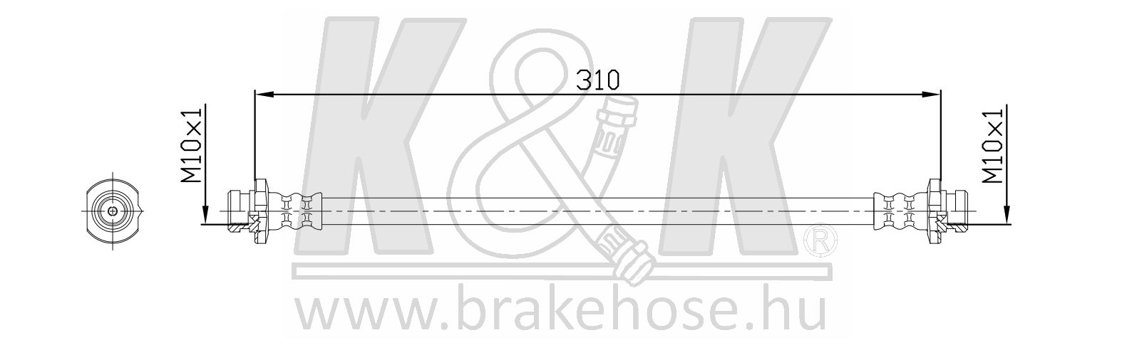 Шланг тормозной задн nissan: Juke 1.5 dCi, 1.6, 1. - K&K FT1250