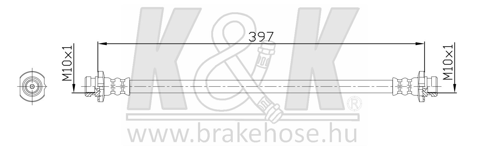 Шланг тормозной задн nissan: Navara (d40) 2.5 dCi, - K&K FT1272