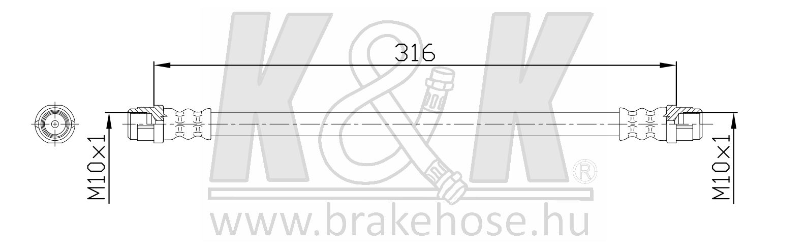 Шланг тормозной задн VW: Amarok 2.0 tdi, 2.0 TDI 4 - K&K FT0890