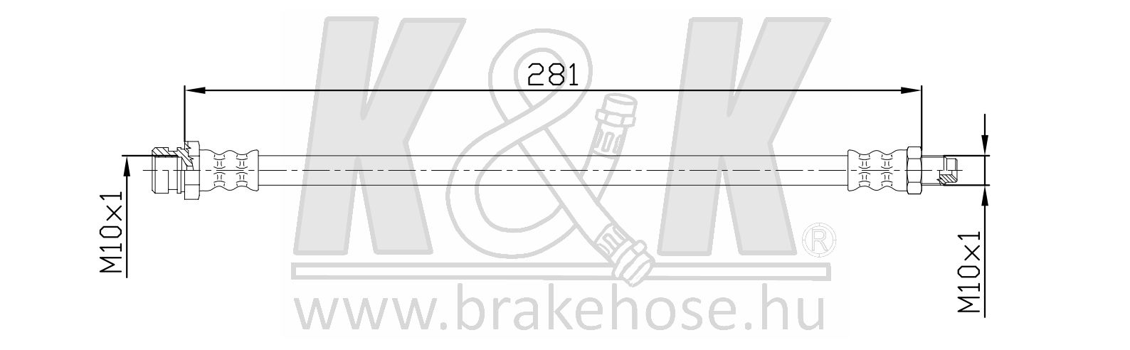 Шланг тормозной задн внешн citroen: c-crosser (ep) - K&K FT0748