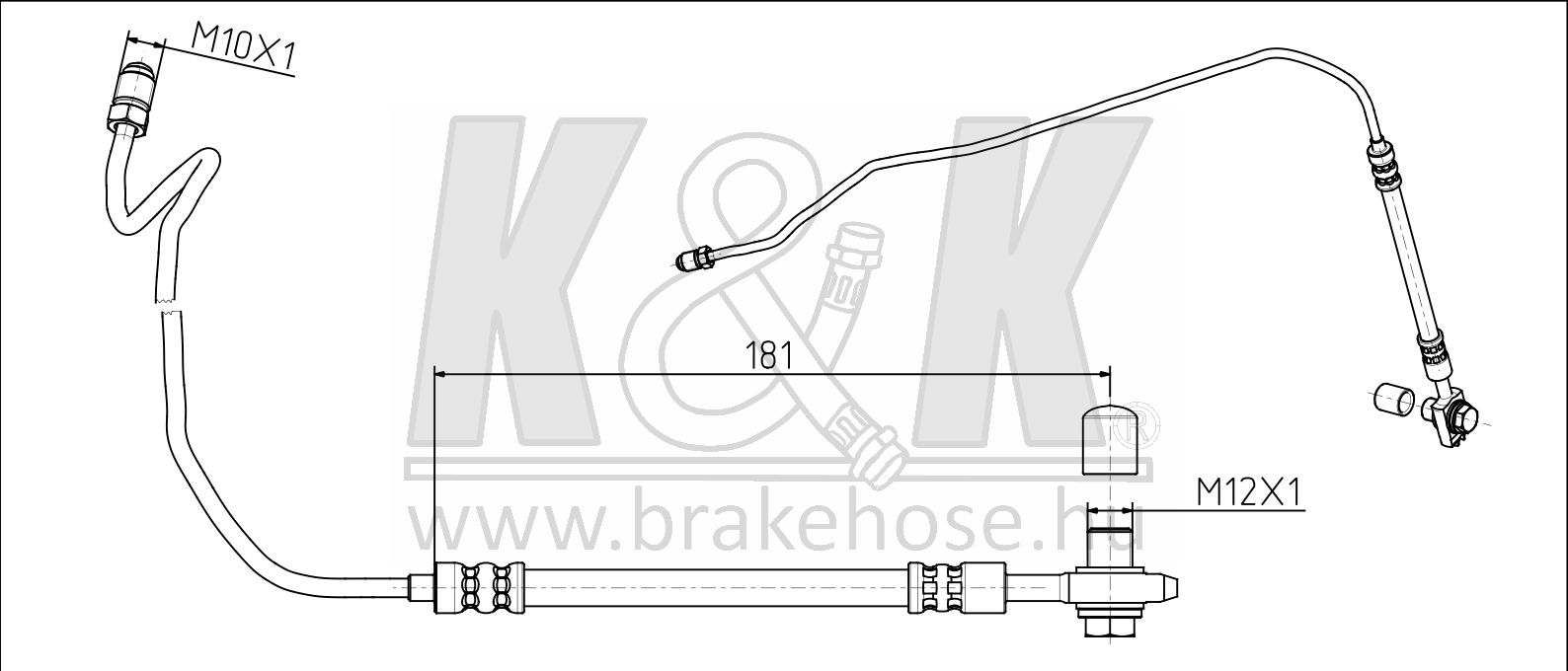 Шланг тормозной задн лев audi: A6 (4b,c5) /Avant/ - K&K FT0459
