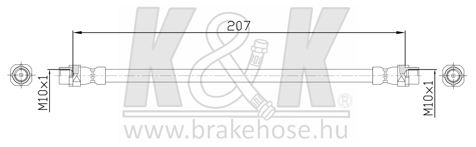 Шланг тормозной задн лев bmw: X5 (e70) 3.0 d, 3.0 - K&K FT0952