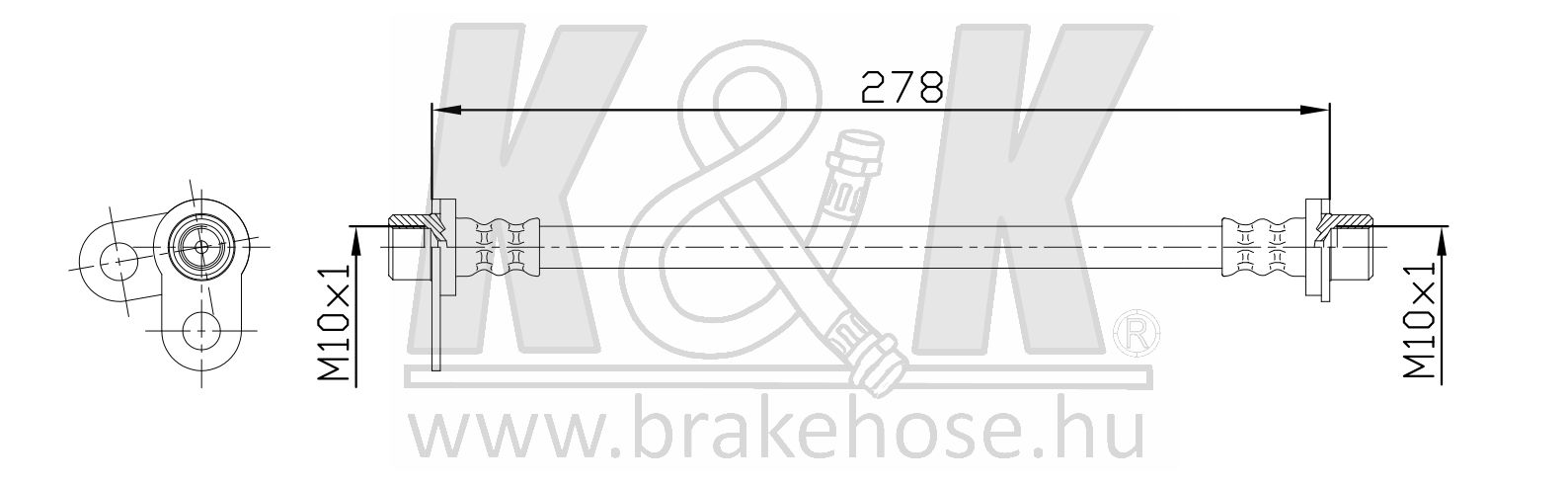 Шланг тормозной задн лев citroen: c-crosser (ep) 2 - K&K FT0746