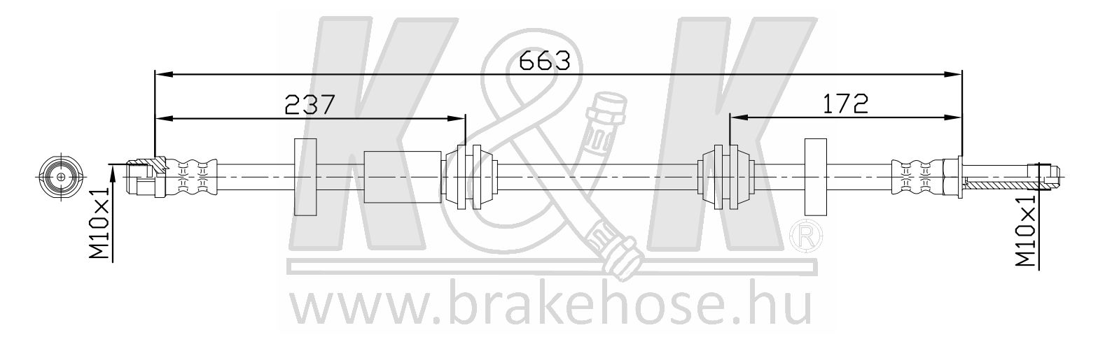 Шланг тормозной передн audi: A7 Sportback (4ga) 2. - K&K FT0885