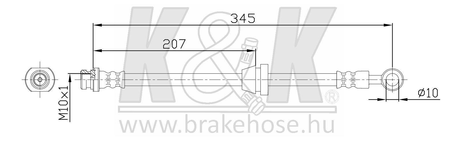 Шланг тормозной передн chevrolet: Spark 1.0, 1.2 0 - K&K FT0491