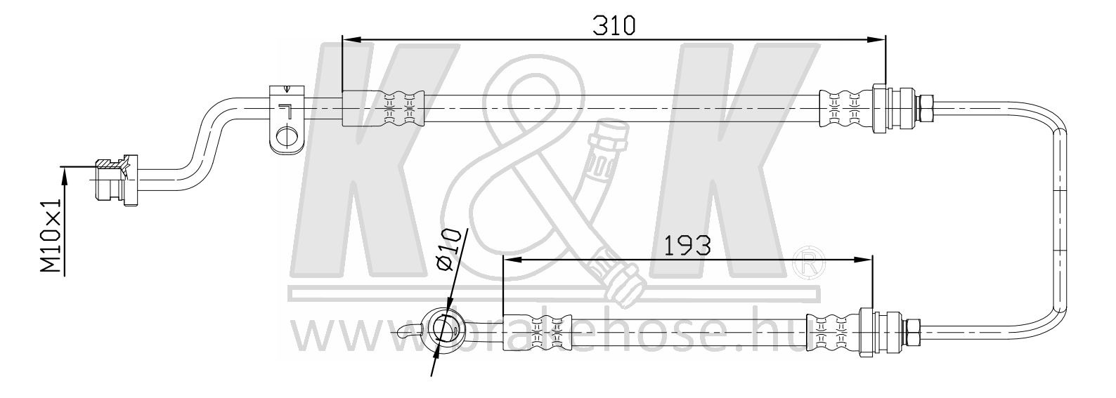 Шланг тормозной передн лев kia: Cerato (ld) 1.5 CR - K&K FT0733