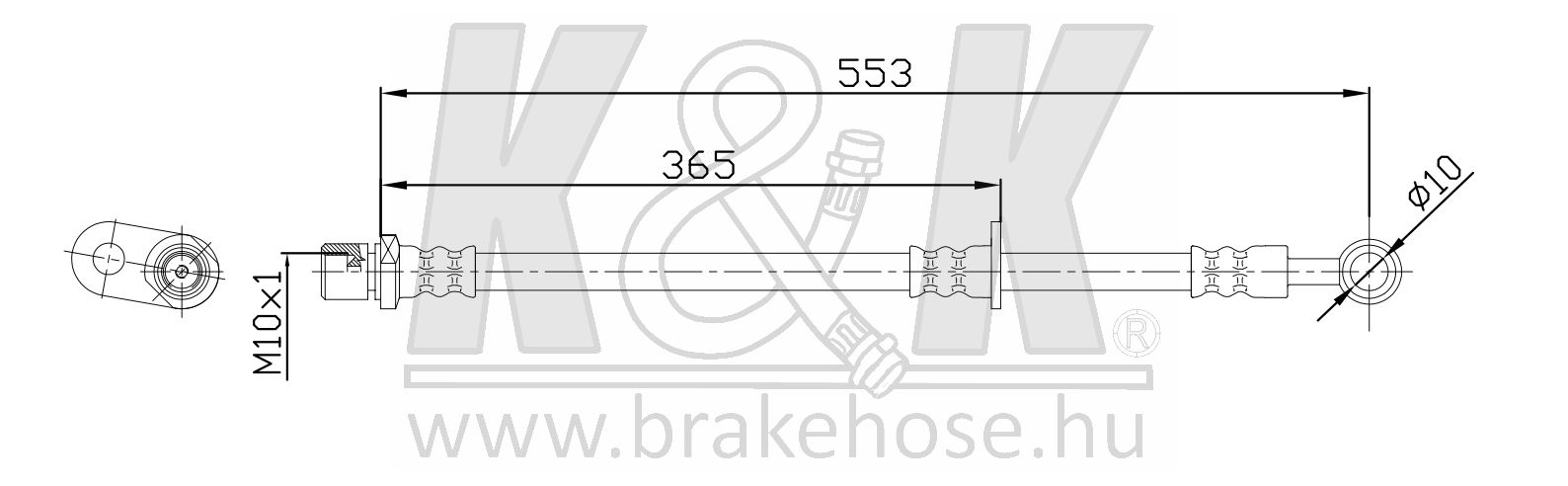 Шланг тормозной передн прав subaru: Forester (sh) - K&K FT0906