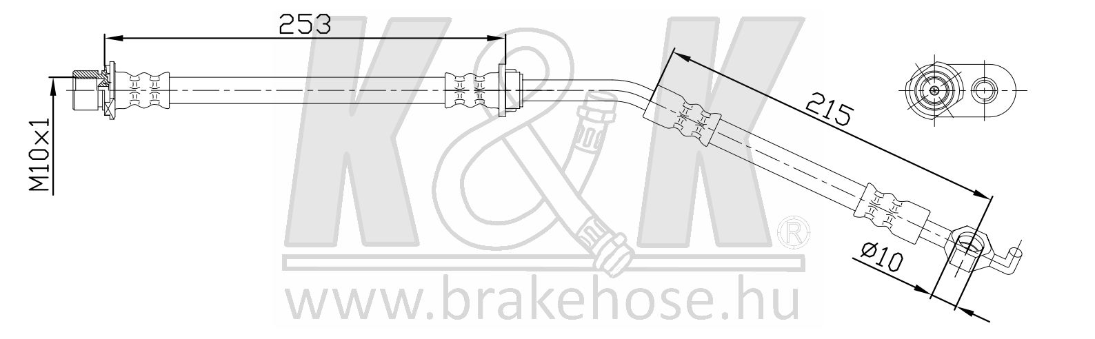 Шланг тормозной передн прав toyota: Urban Cruiser - K&K FT0966