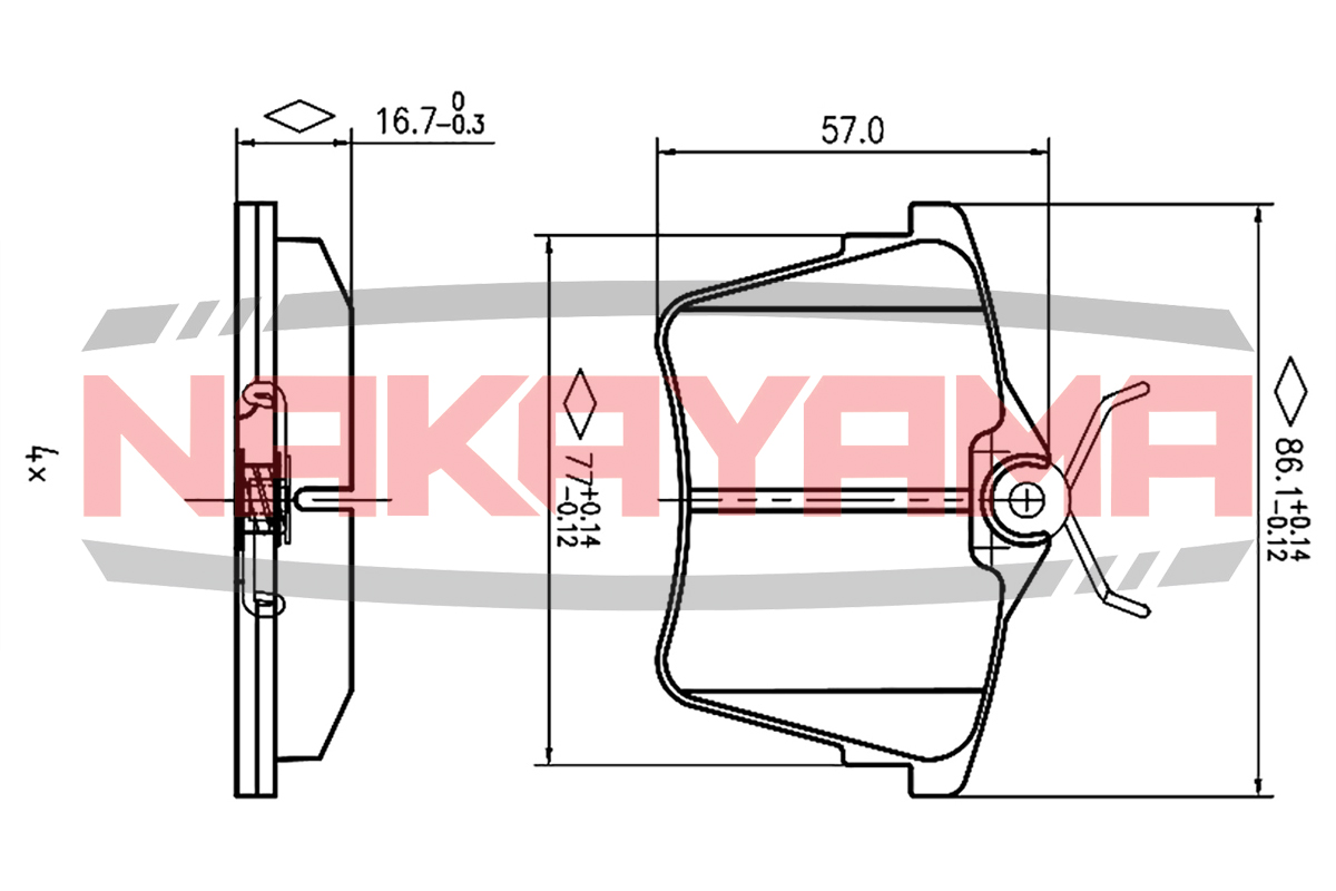 Тормозные колодки задние Peugeot 607 00-, 407 04-, - Nakayama P0850NY