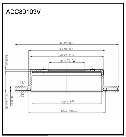Диск тормозной | зад | - Allied Nippon ADC80103V