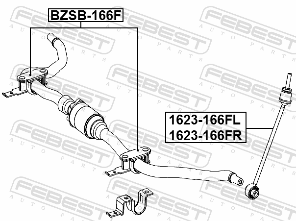 Втулка стабилизатора (комплект) | перед прав/лев | - Febest BZSB-166F