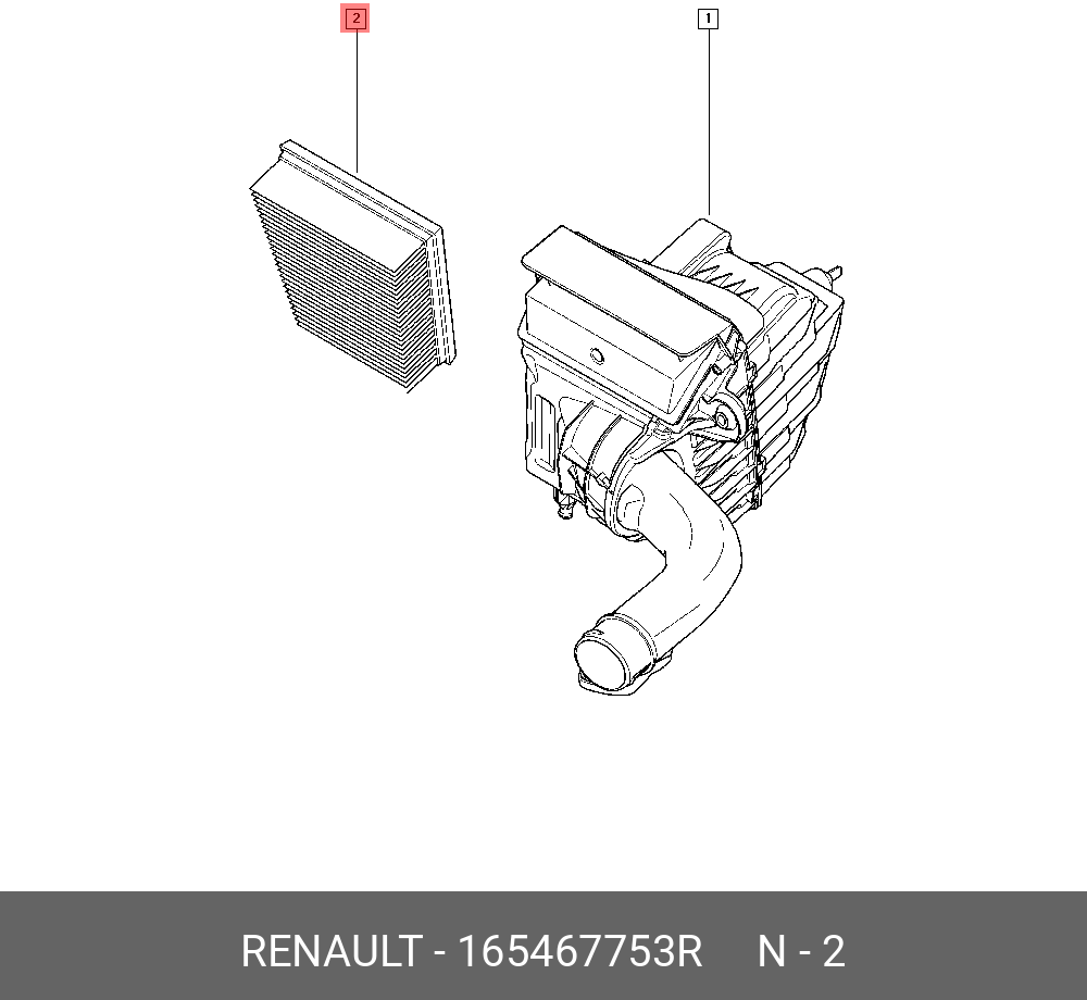 Фильтр воздушный - Renault 165467753R