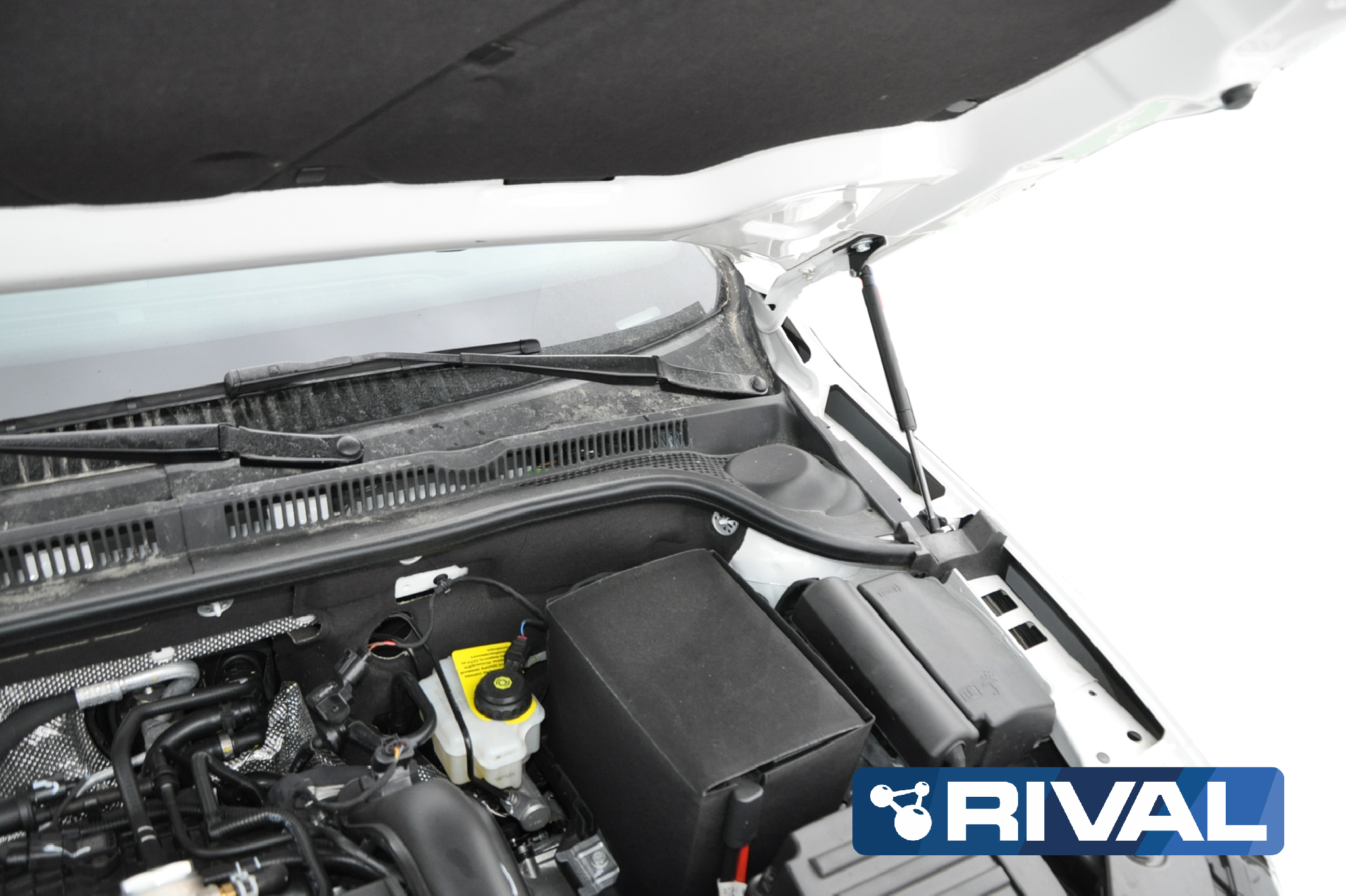 Амортизаторы капота, Volkswagen Jetta v - все, 2011-..., крепеж в комплекте, сталь - Rival A.5805.1