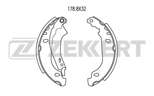 Колодки торм бараб задн peugeot 206 98- 206 sw 02- 206 09- Zekkert BK-4045 Пежо 1890₽