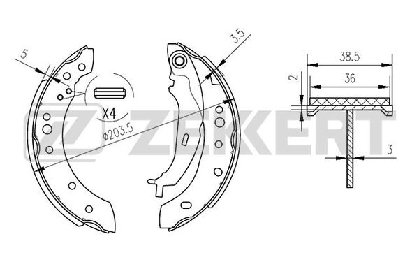 Колодки торм бараб задн mitsubishi colt vi 04- smart forfour 454 04- Zekkert BK-4053 Смарт Митсубиси 2498₽
