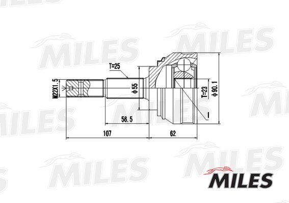 Шрус nissan sunny 1.6 90-95 нар. - Miles GA20334