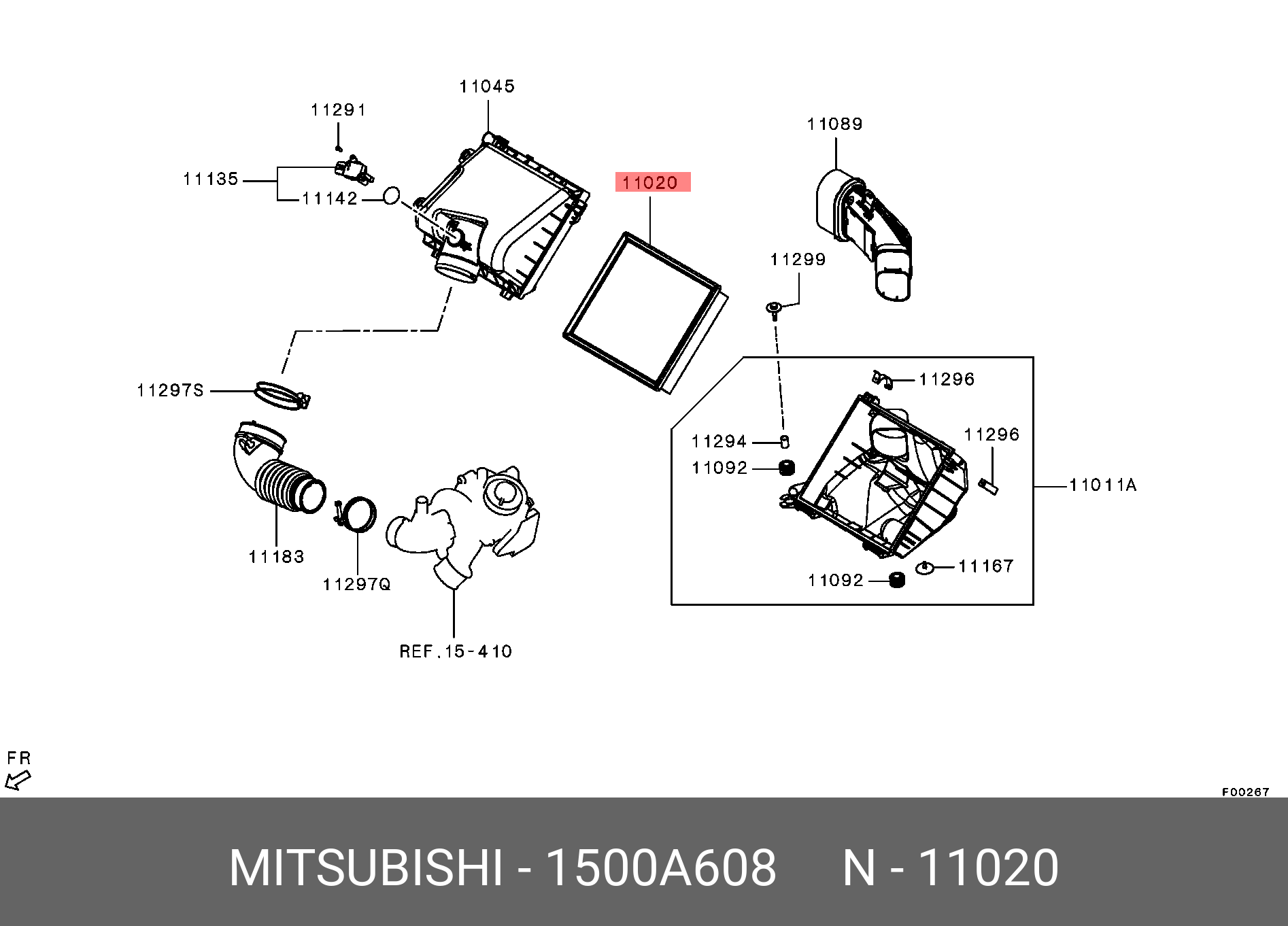 Фильтр воздушный - Mitsubishi 1500A608