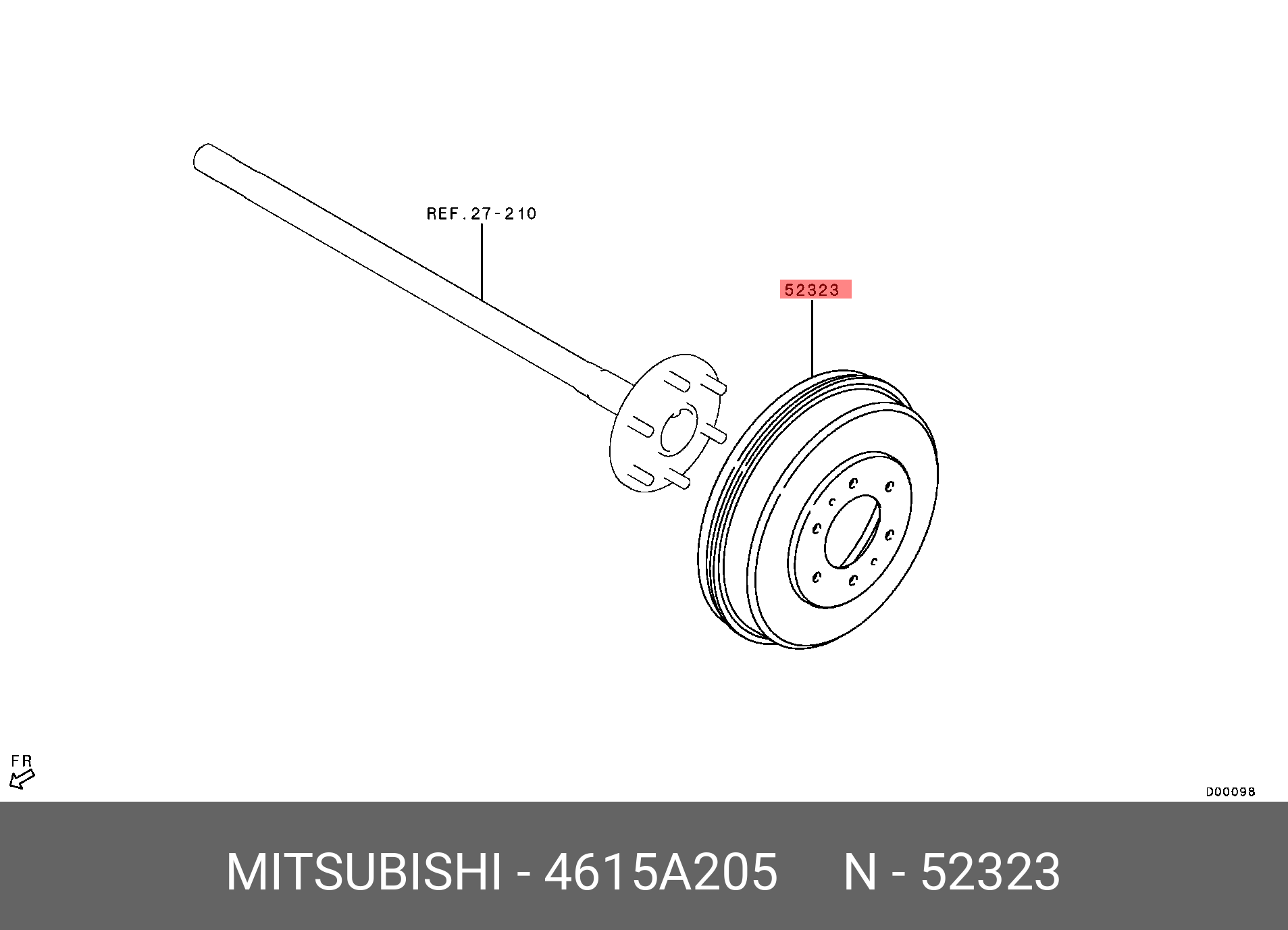 Тормозной барабан - Mitsubishi 4615A205
