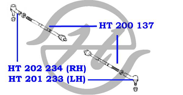 Наконечник рулевой тяги, левый - Hanse HT201233