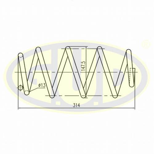 Пружина подвески | перед | - GUD GCS004262