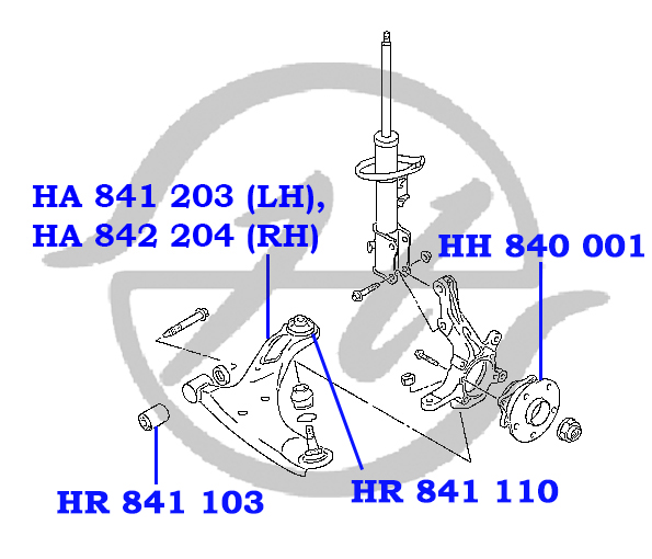 Рычаг передней подвески, нижний, левый - Hanse HA841203