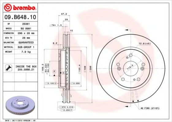 Диск тормозной Standard | перед |