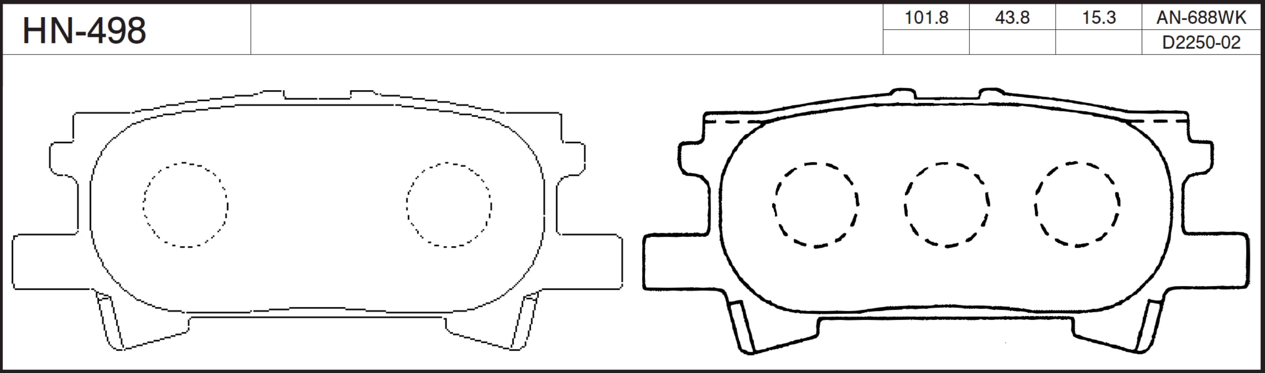 Колодки тормозные дисковые | зад | jFBK HN-498
