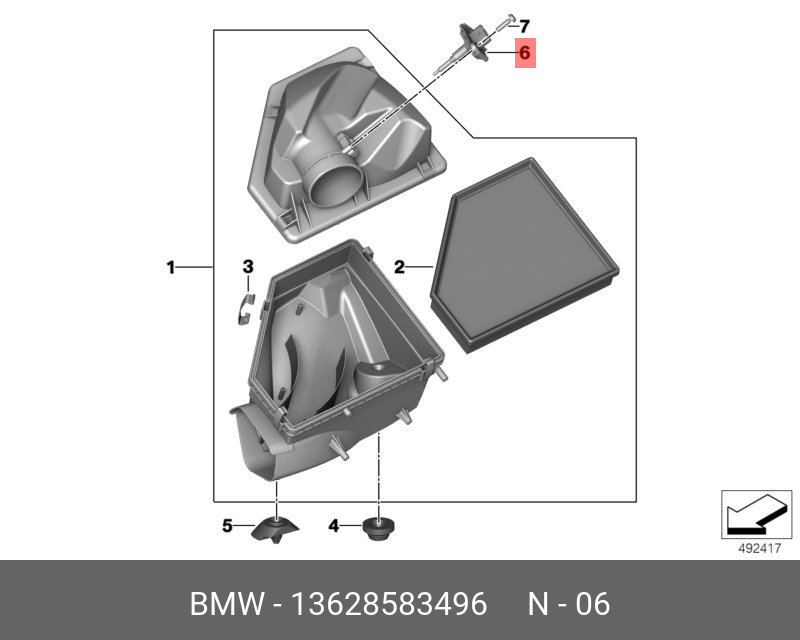расходомер воздуха - BMW 13628583496