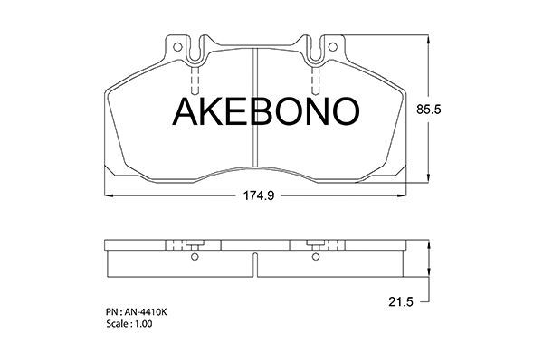 Колодки тормозные | зад | - Akebono AN4410K
