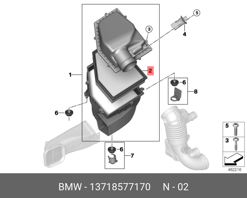 Фильтр воздушный - BMW 13 71 8 577 170