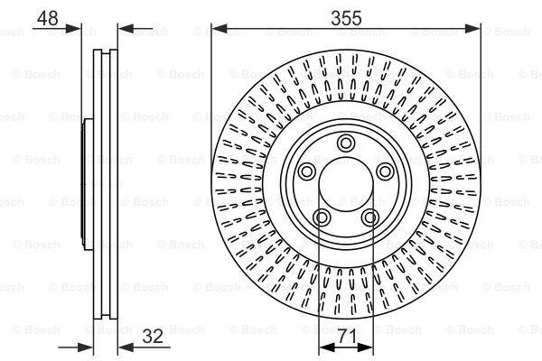 Диск тормозной передний, Jaguar XF/XJ/XK/S-Type 4.2/5.0/3.0d 09> - Bosch 986479754