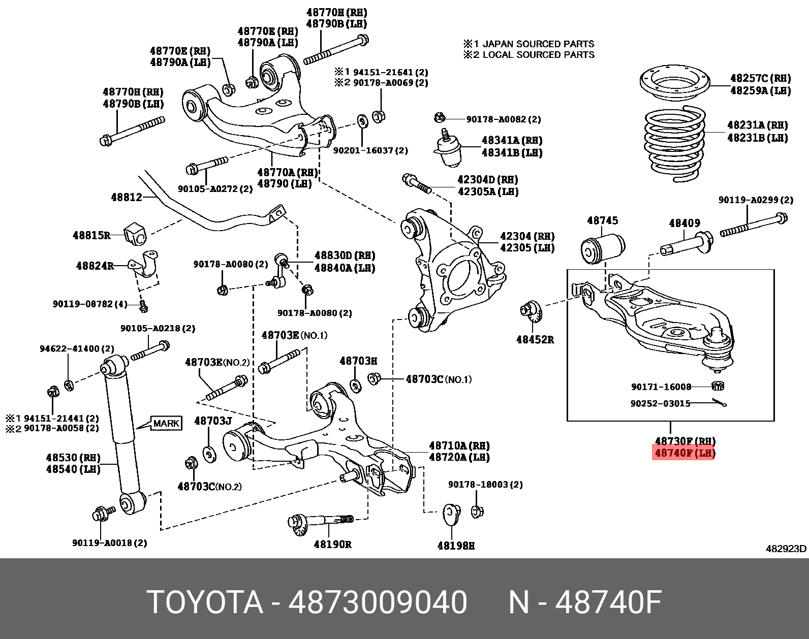Опора шаровая - Toyota 48730-09040