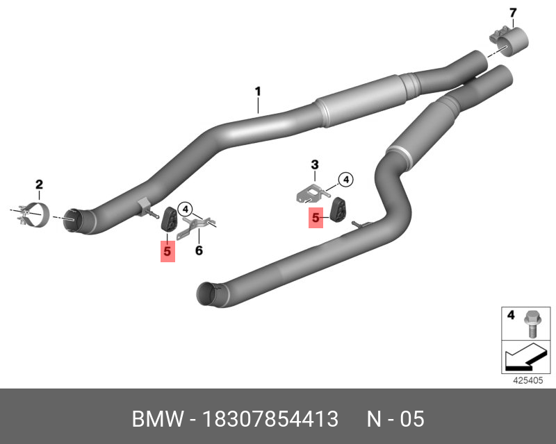 Резинометаллический шарнир - BMW 18307854413
