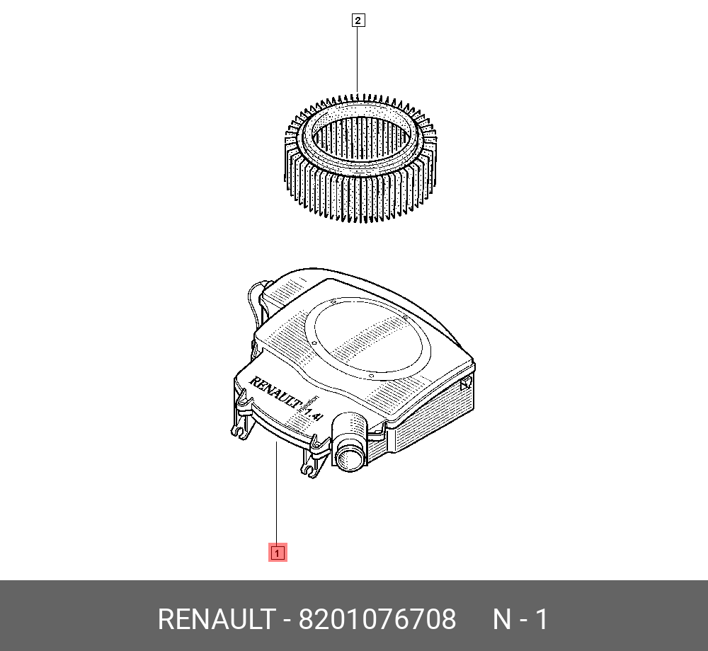 Корпус воздушного фильтра - Renault 8201076708