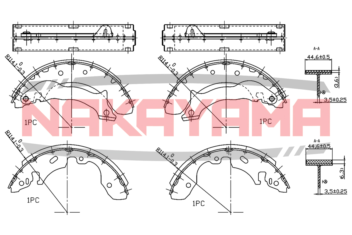 Колодки тормозные барабанные задние ford mondeo 1.6i-2.0i/1.8td 93-00 - Nakayama HS7117NY