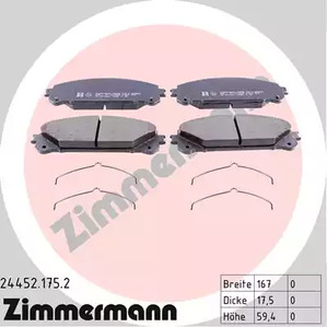 Колодки тормозные дисковые | перед | - Zimmermann 24452.175.2
