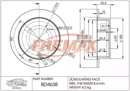 Тормозной диск | зад | - FREMAX BD-4638